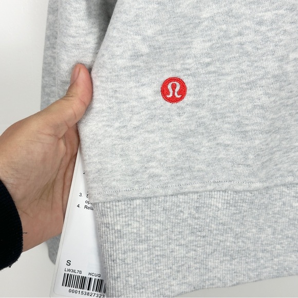 NWT Lululemon Perfectly Oversized Fleece Crew Graphic Grey Size S LW3IL7S - Picture 12 of 14